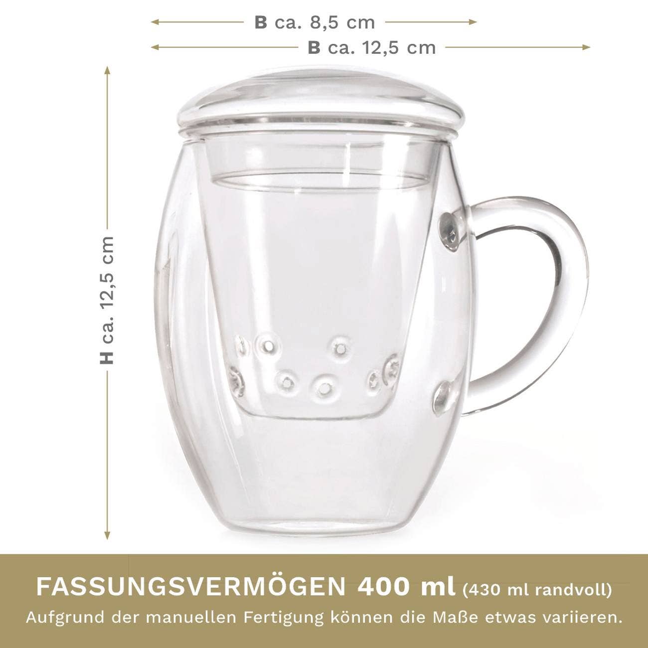 Creano - Wholesale Tea Pot - Creano tea glass all in one, large tea cup with strainer and cover6