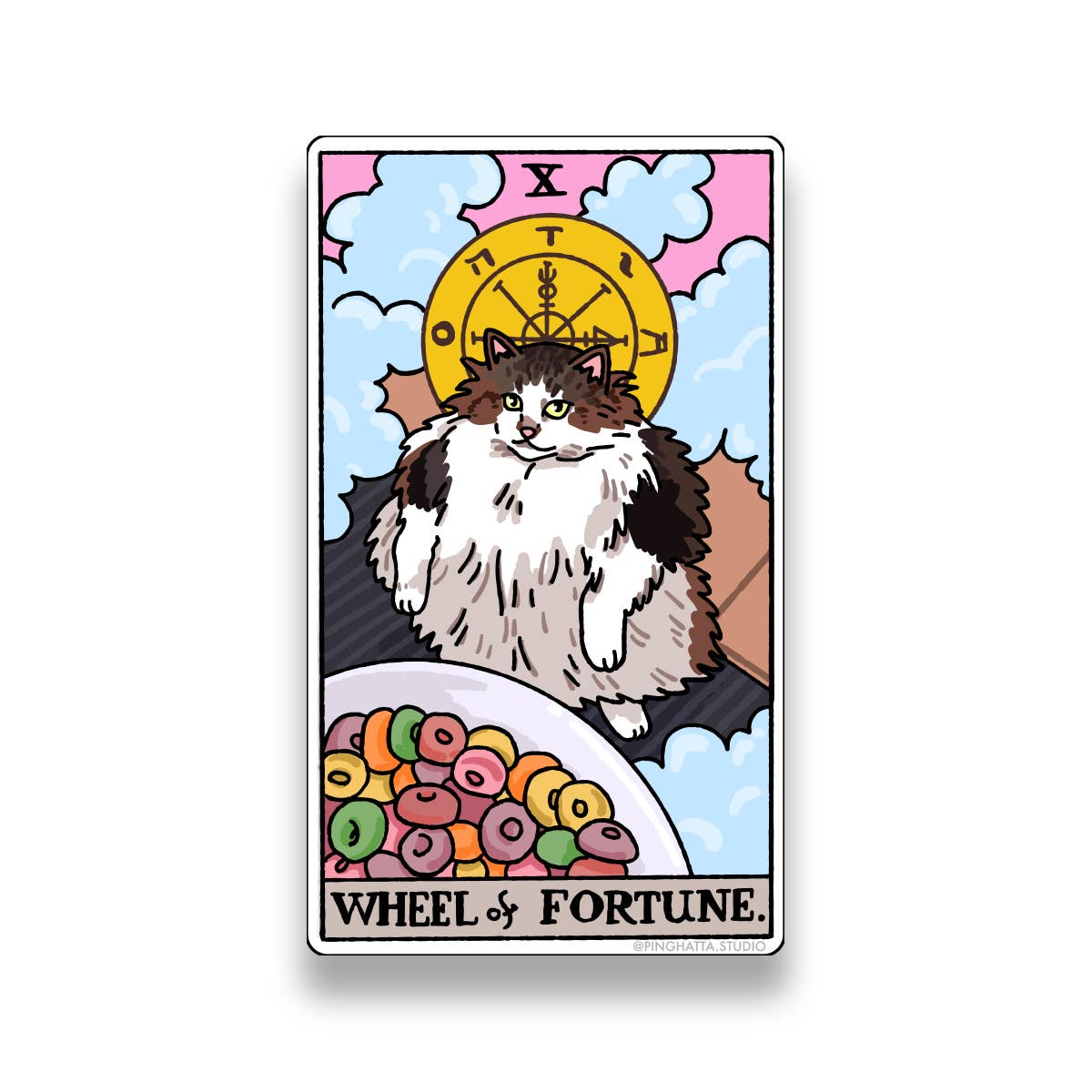 Chonky Goods by Ping Hatta. Studio - Vente Autocollant - Autocollants découpés Tarot Cat Meme (Grands Arcanes)24