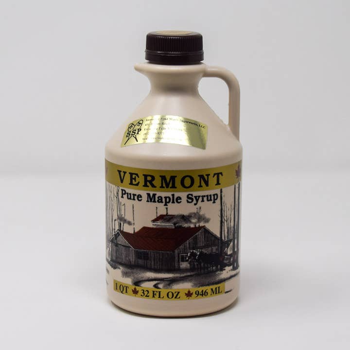 Snowshoe Pond Organic Maple Syrup, quart plastic jug for wholesale by Rock Maple Mountain LLC