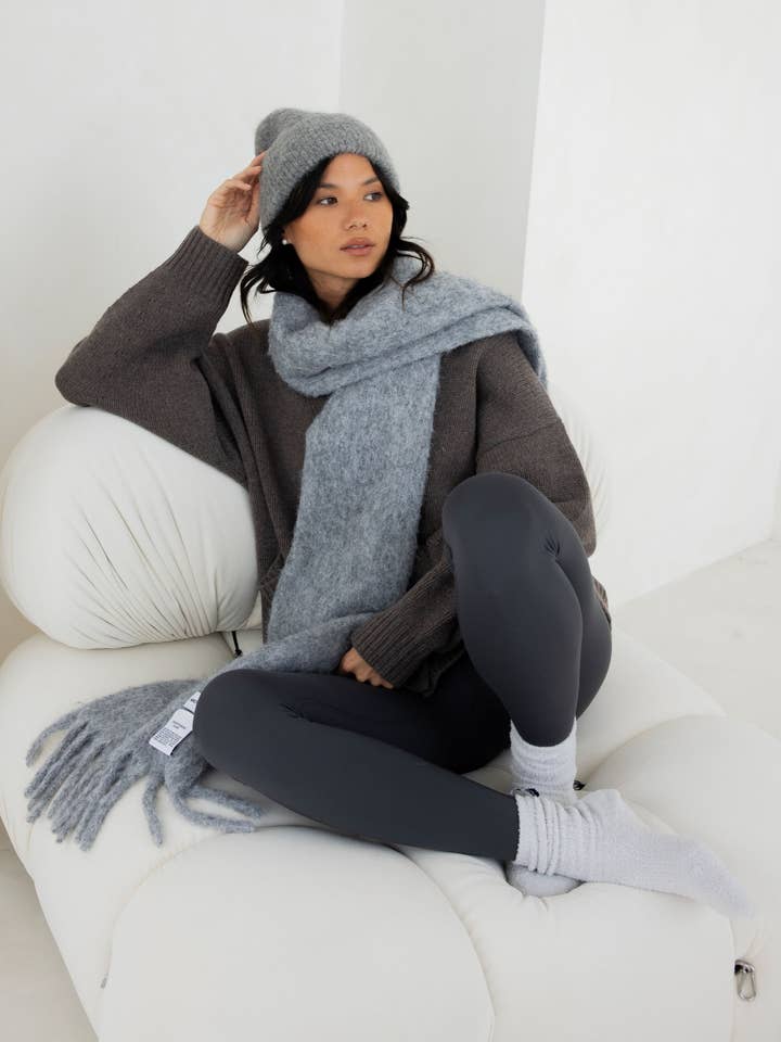 The Reykjavik Scarf with RWS Wool - Grey - FW25 for wholesale by Arctic Fox & Co. - North America