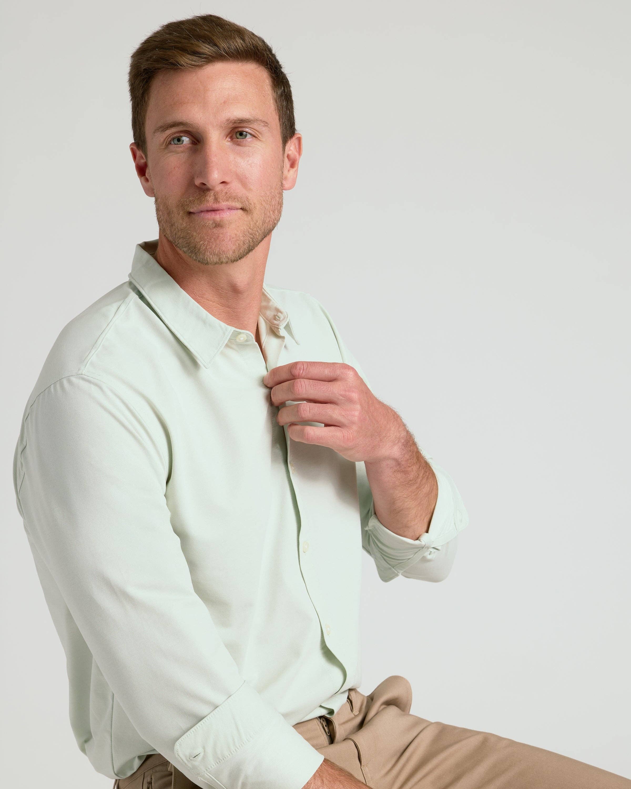 True Classic - Wholesale Button Down Shirt - Men's - Sprig Classic Stretch Oxford 2.01