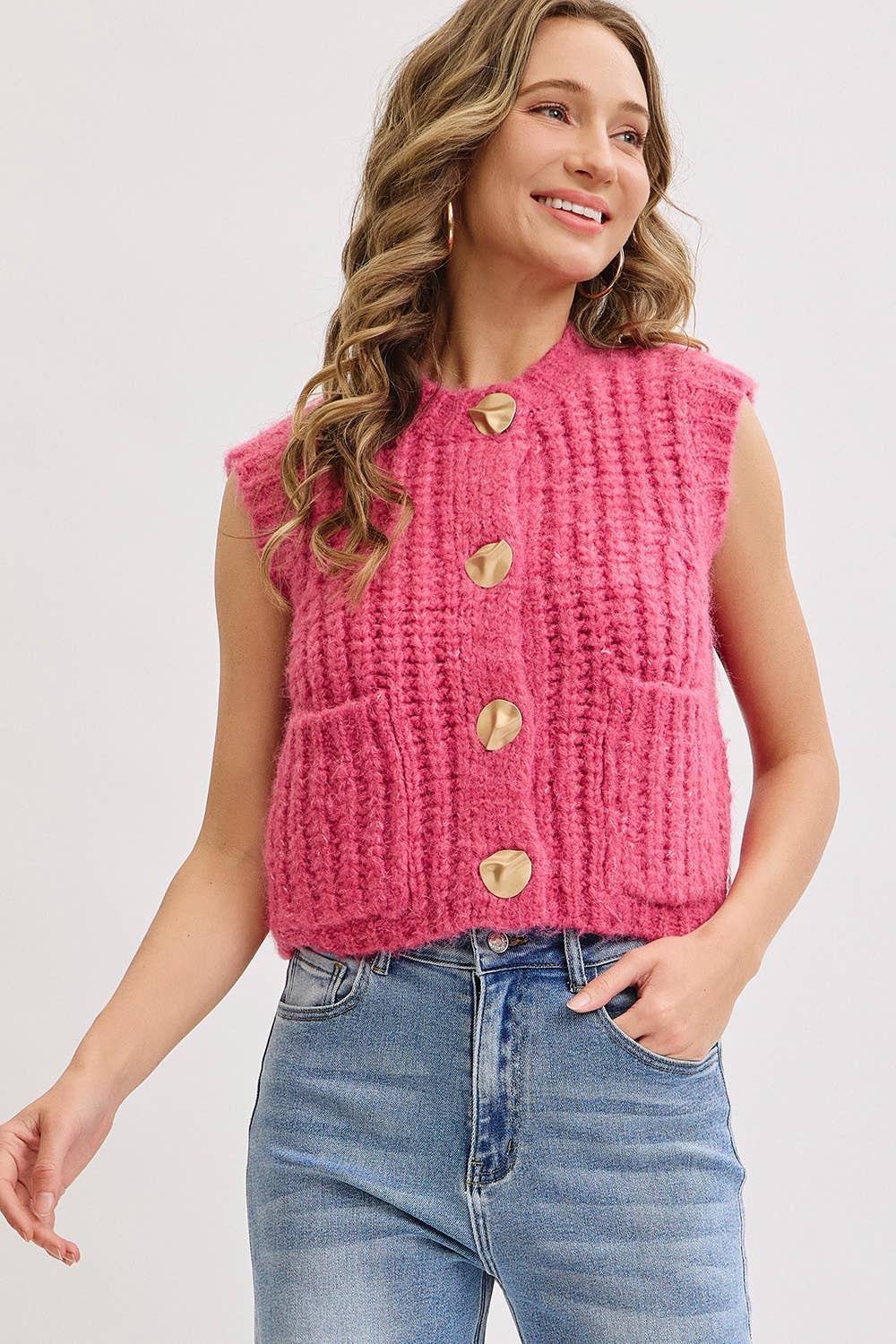 Sweet Lovely by Jen - Wholesale Knit Sweater - Women's - CHUNK SWEATER KNIT VEST 37