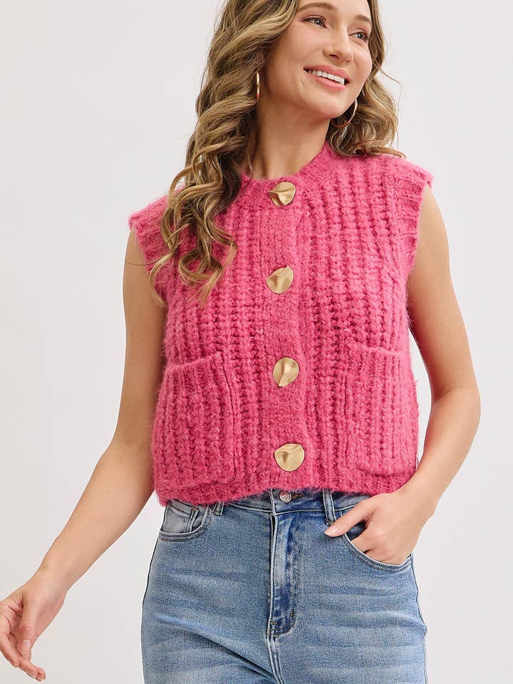 Sweet Lovely by Jen - Wholesale Knit Sweater - Women's - CHUNK SWEATER KNIT VEST 37
