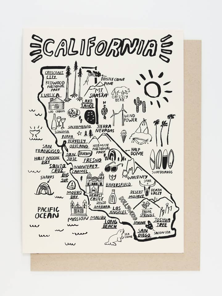 California Map Card for wholesale by People I've Loved