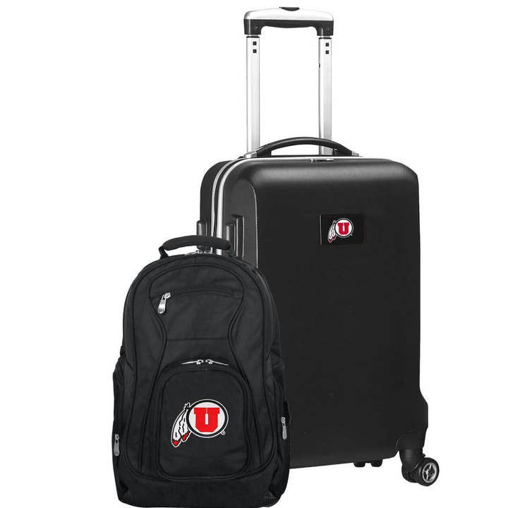 NCAA Utah Utes Deluxe 2 Piece Backpack & Carry-On Set for wholesale by Mojo Licensing