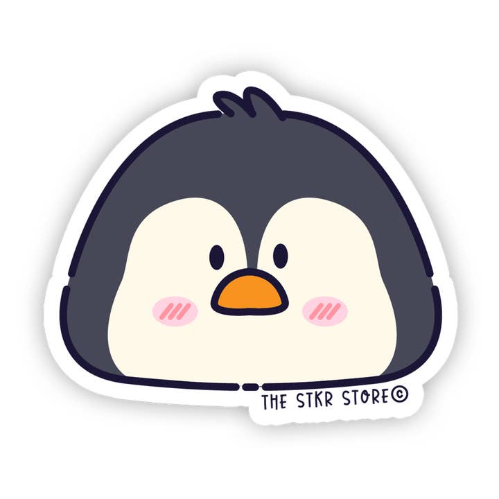 Pinguim Gordinho - Autocolantes Texturizados com Caras de Animais Fofos por atacado de the stkr store