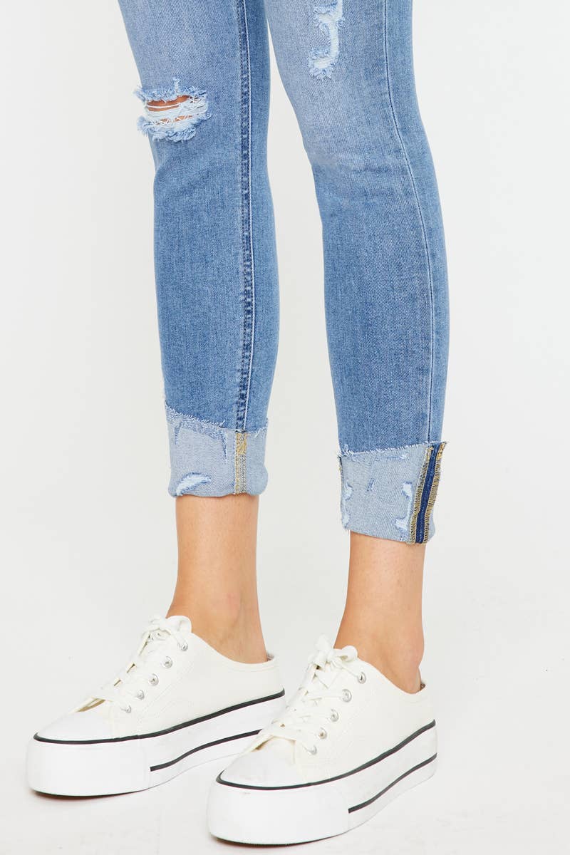 LIGHT OPEN PACK HIGH RISE ANKLE SKINNY JEANS-KC8606L-OP for wholesale on Faire8