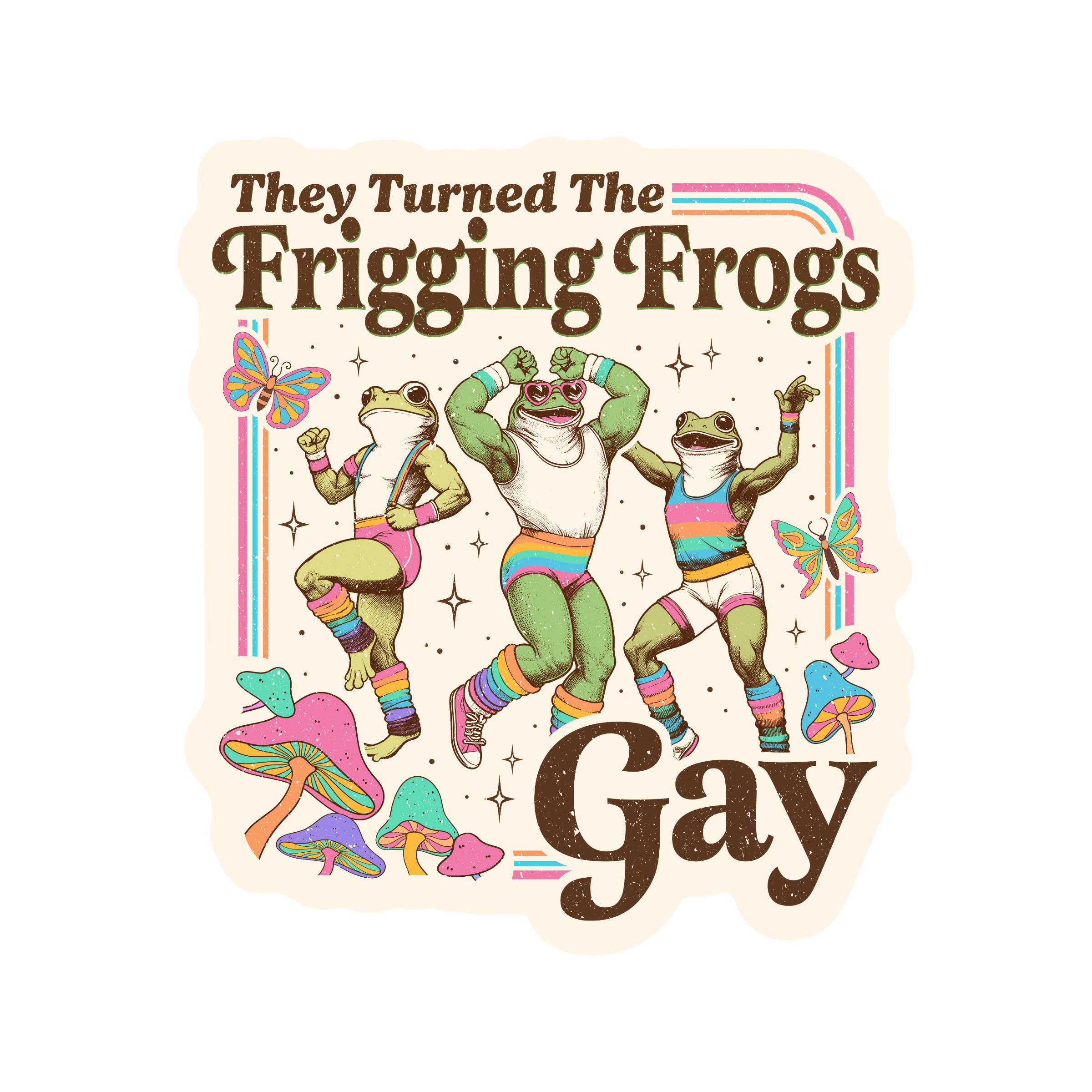 Juju and Moxie - Wholesale Sticker - Funny LGBTQ Frog Pride Humor Buff High Quality Vinyl Sticker