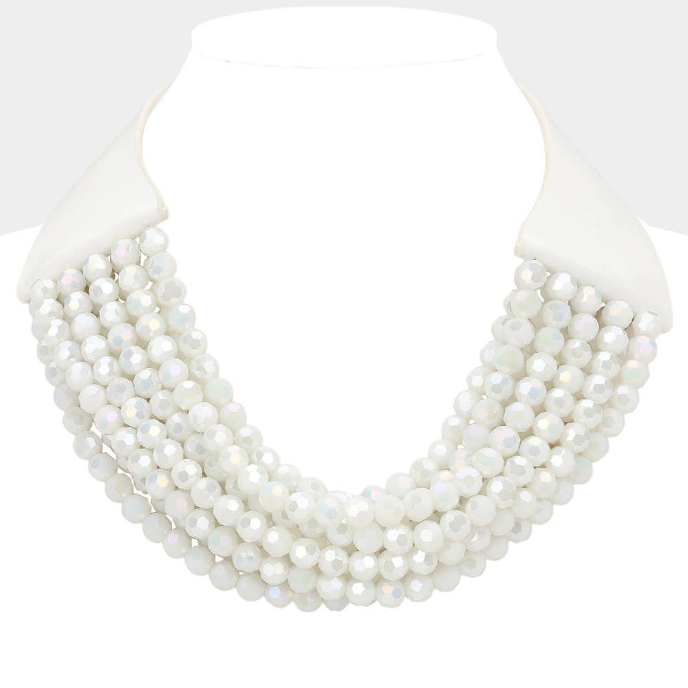 Sensibling Corp. – Engroshandel Perlehalskæde – Chunky akryl perle multi-lags faux læder halskæde10