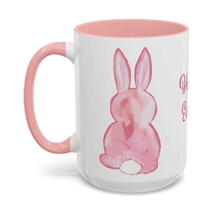 Tazze in ceramica bicolore con coniglietto pasquale, 11 oz. e 15 oz. per la vendita all'ingrosso da parte di Blue Cava