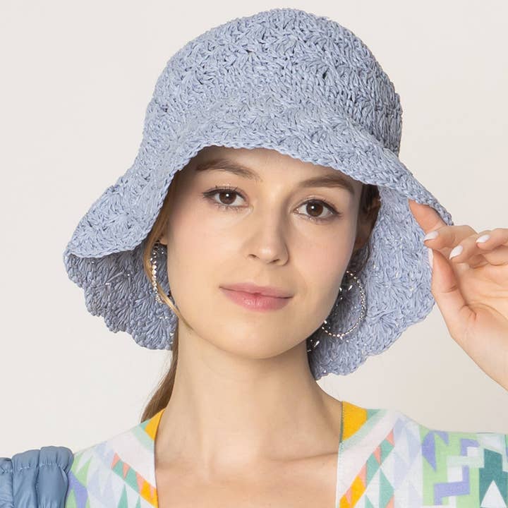 Sensibling Corp. - Wholesale Bucket Hat - Women's - Crochet Straw Bucket Hat