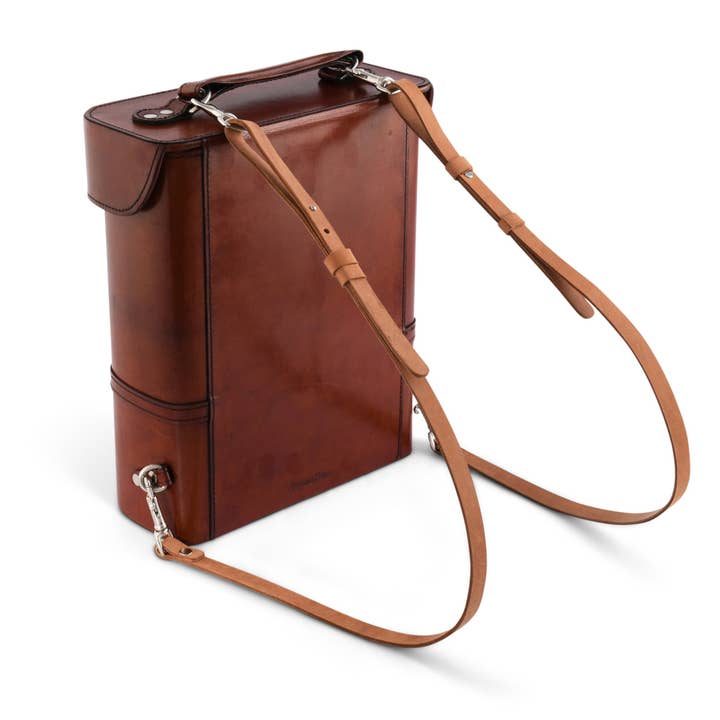 Vagabond House - Wholesale Wine Tote - Premium Genuine Leather Double Wine Bottle Carrier / Tote with Bit Design