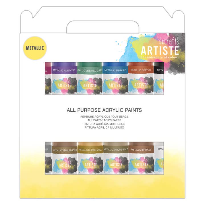 Artiste Acrylic Paint Pack 12 x 59ml 2oz - Metallic for wholesale by West Design Products