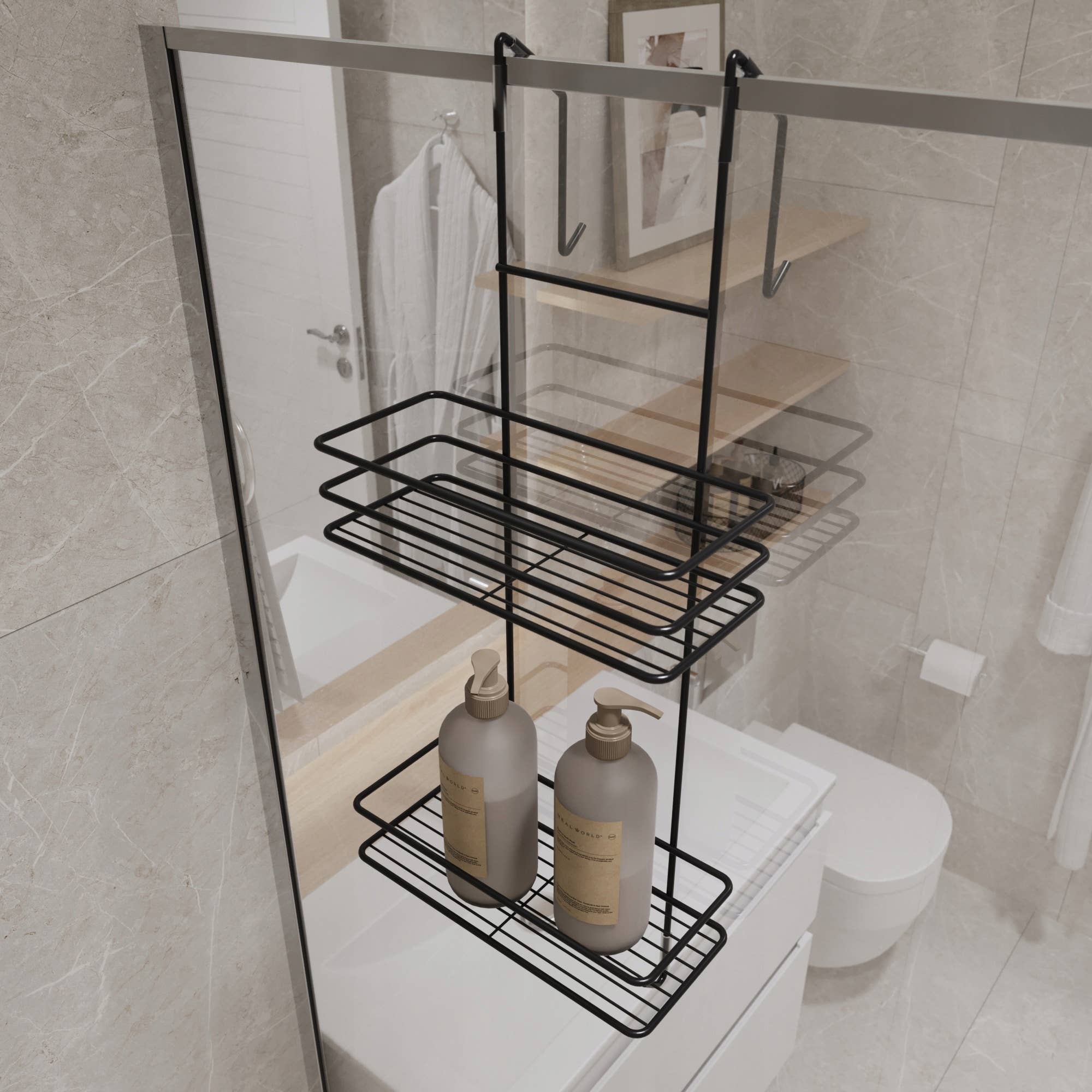 UMWCrafts – wholesale Free-standing shelf – Bathroom Shelf For A Shower Cabin, 2-Tier2
