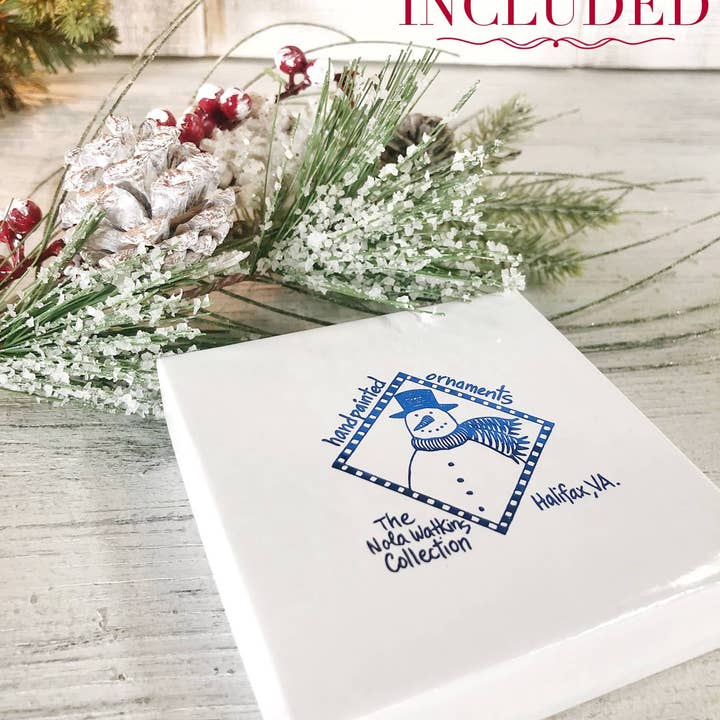Nola Watkins Collection - Wholesale Ornament - Personalized Customizable Ceramic Ornament - Santa Cowboy