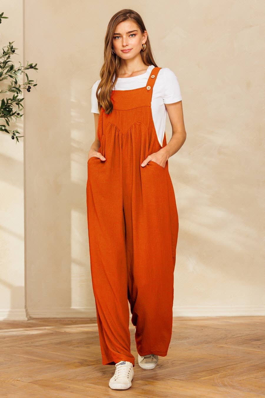 Oddi – wholesale Jumpsuit – Women's – Solid Button Sling Jumpsuit6