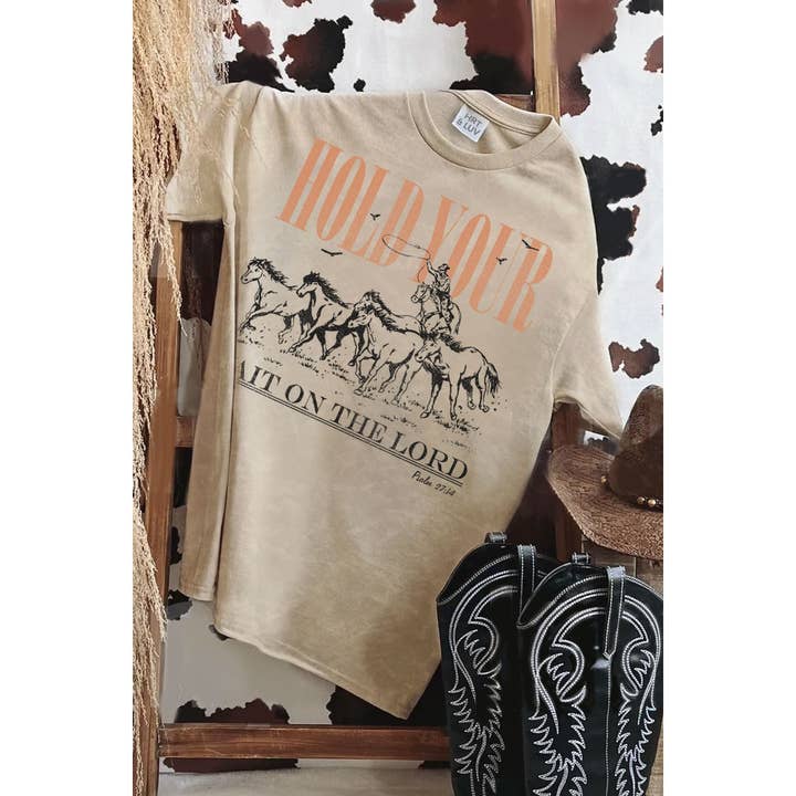 HOLD YOUR WAIT ON THE LORD MINERAL GRAPHIC TEE for wholesale by HRTandLUV