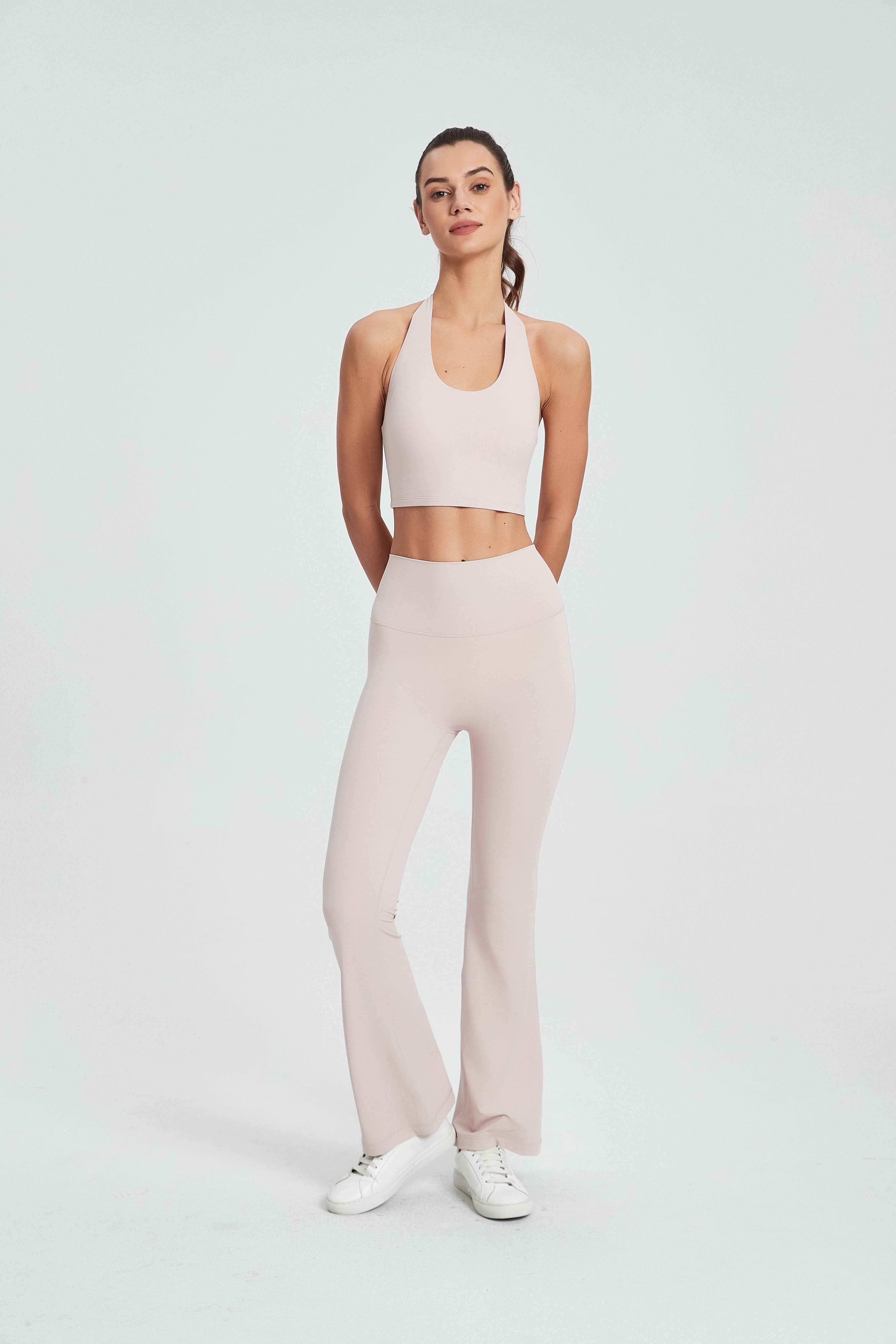 91thelabel - Wholesale Activewear Set - Women's - Daphne Lycra® Halter Neck Sports Bra & Flare Pant Set 10