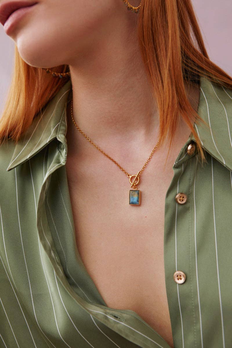 Ashiana London – wholesale Pendant/charm necklace – Delta Labradorite Necklace2