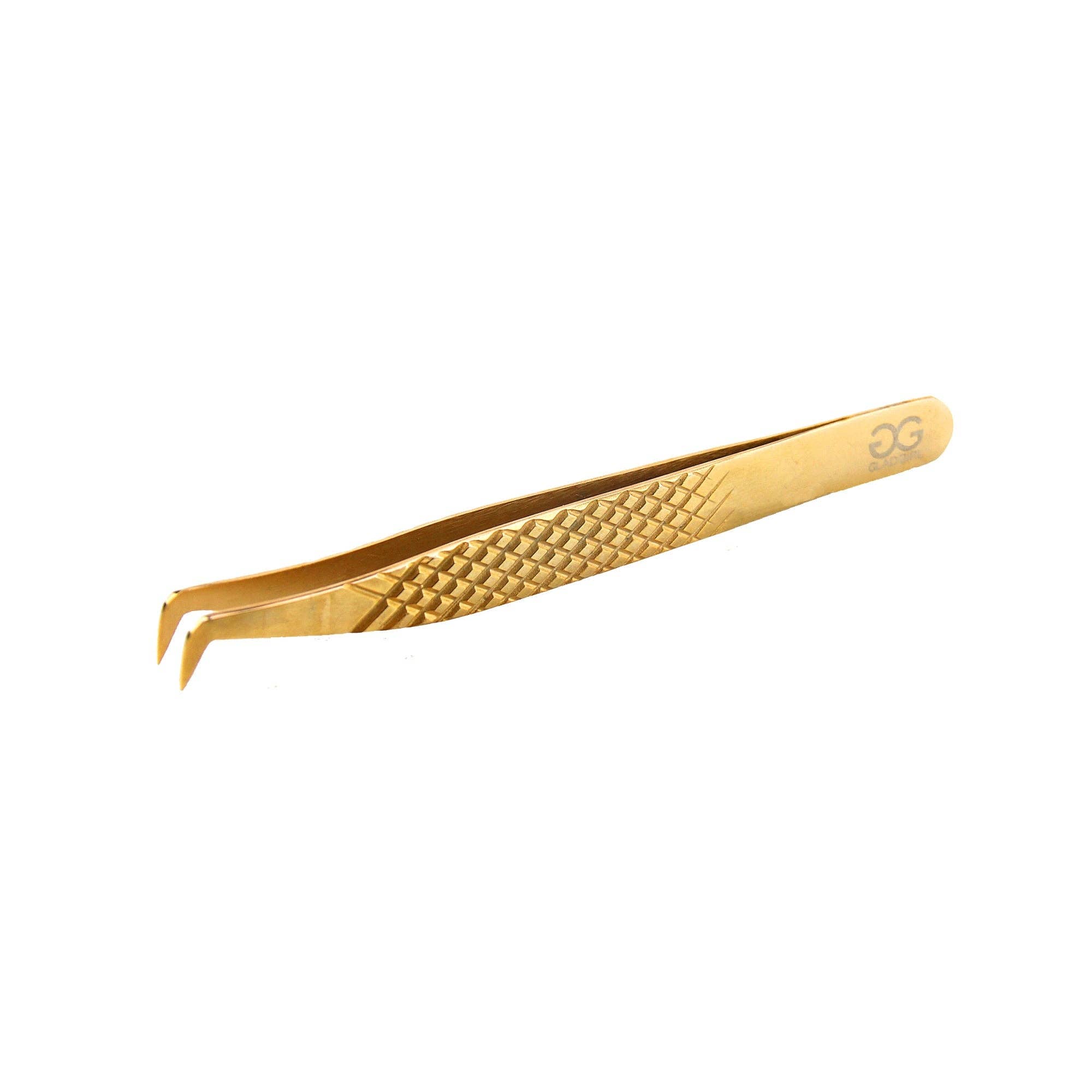 GladGirl - Wholesale Tweezers - Titanium Gold Diamond Grip Tweezers for Volume Lashes1