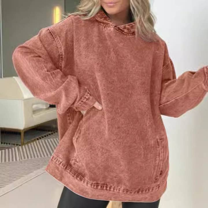 DE VAVE - Wholesale Hoodie - Women's - Oversized Denim Hoodie