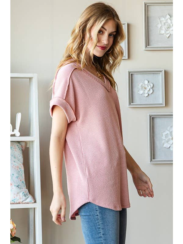 HEIMISH - Wholesale Tunic - Women's - ET7484-10 SOLID URBAN RIBBED TOP17