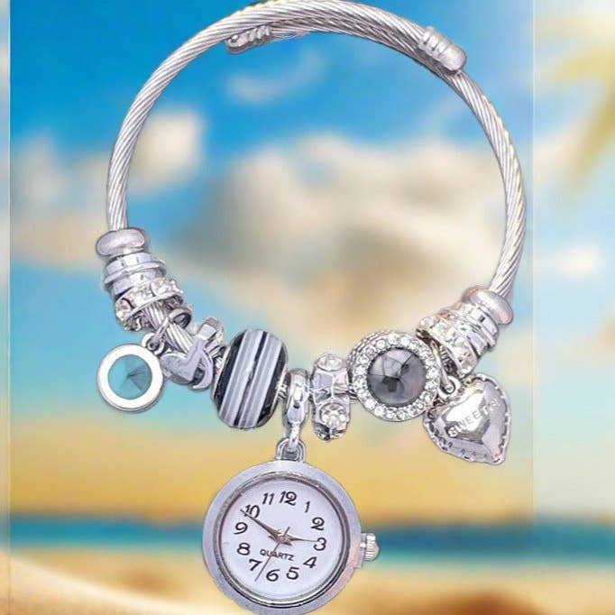 Beaded Love Pendant Armband Smyckeklocka för kvinnor för wholesale av WoodWristCo