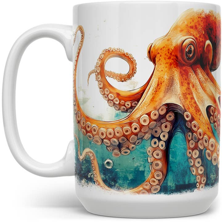 Loftipop - Wholesale Coffee Mug - Nautical Octopus Ceramic Mug, Ocean Sea Life Beach Gifts3