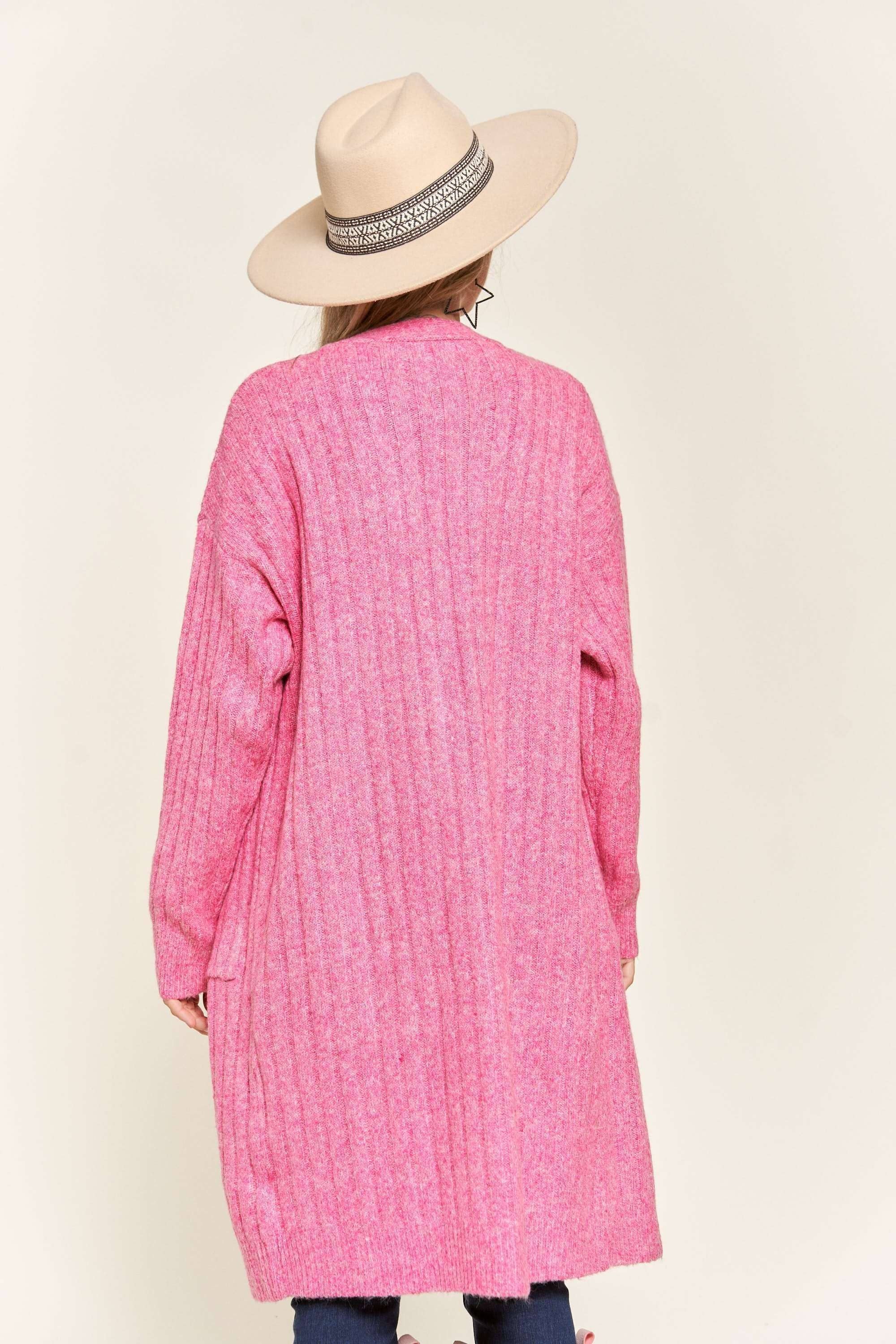 Madelyn - Wholesale Cardigan - Women's - LESW2616-CABLE KNIT OPEN CARDIGAN8