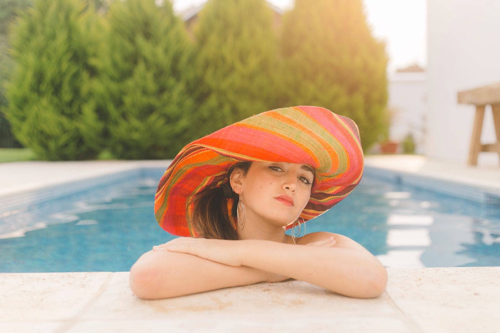 Shebobo - Vente Chapeau de paille – femme - Chapeaux de paille Shebobo Monica à larges bords rayés 13 cm et 18 cm pliables50