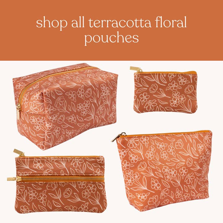 Elyse Breanne Design - Wholesale Pencil Case/Pouch - Terracotta Floral Pencil Pouch | Fall & Halloween4