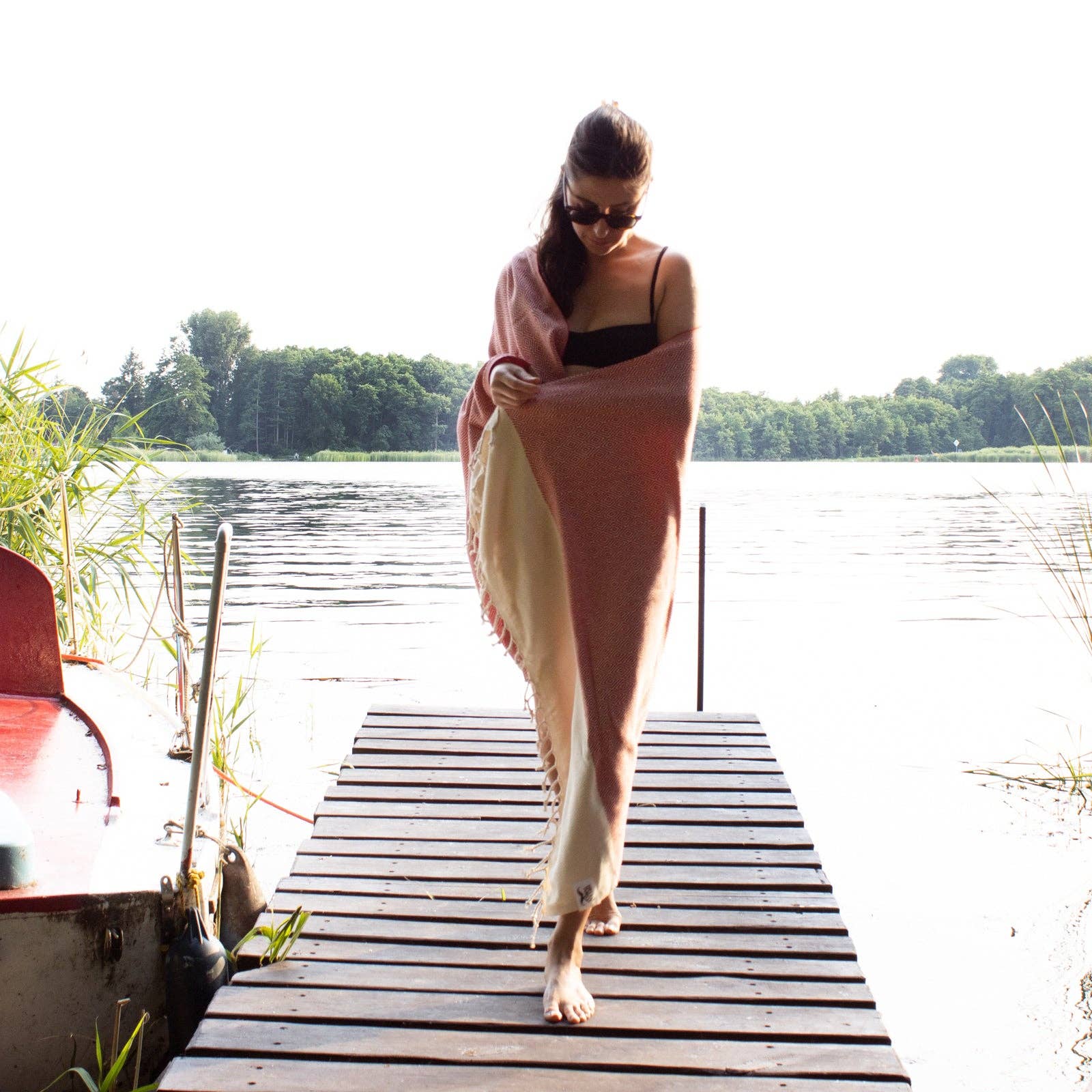 HELLO TURCO Turkish Towels - Wholesale Beach Towel - Otto Red Handwoven2