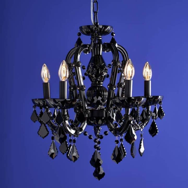 Ljuskrona Aurora, Svart 5-armad, Glas, 48 x 54 cm för wholesale av WERNS