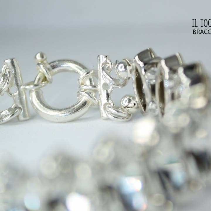 Swarovski Eris Crystal Bridal Line Bracelet Handmade for wholesale by Il Tocco di Minerva