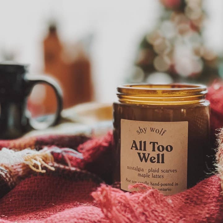 Shy Wolf Candles - Wholesale Jar/Filled Candle - All Too Well Candle - Maple Lattes, Nostalgia, RED Album