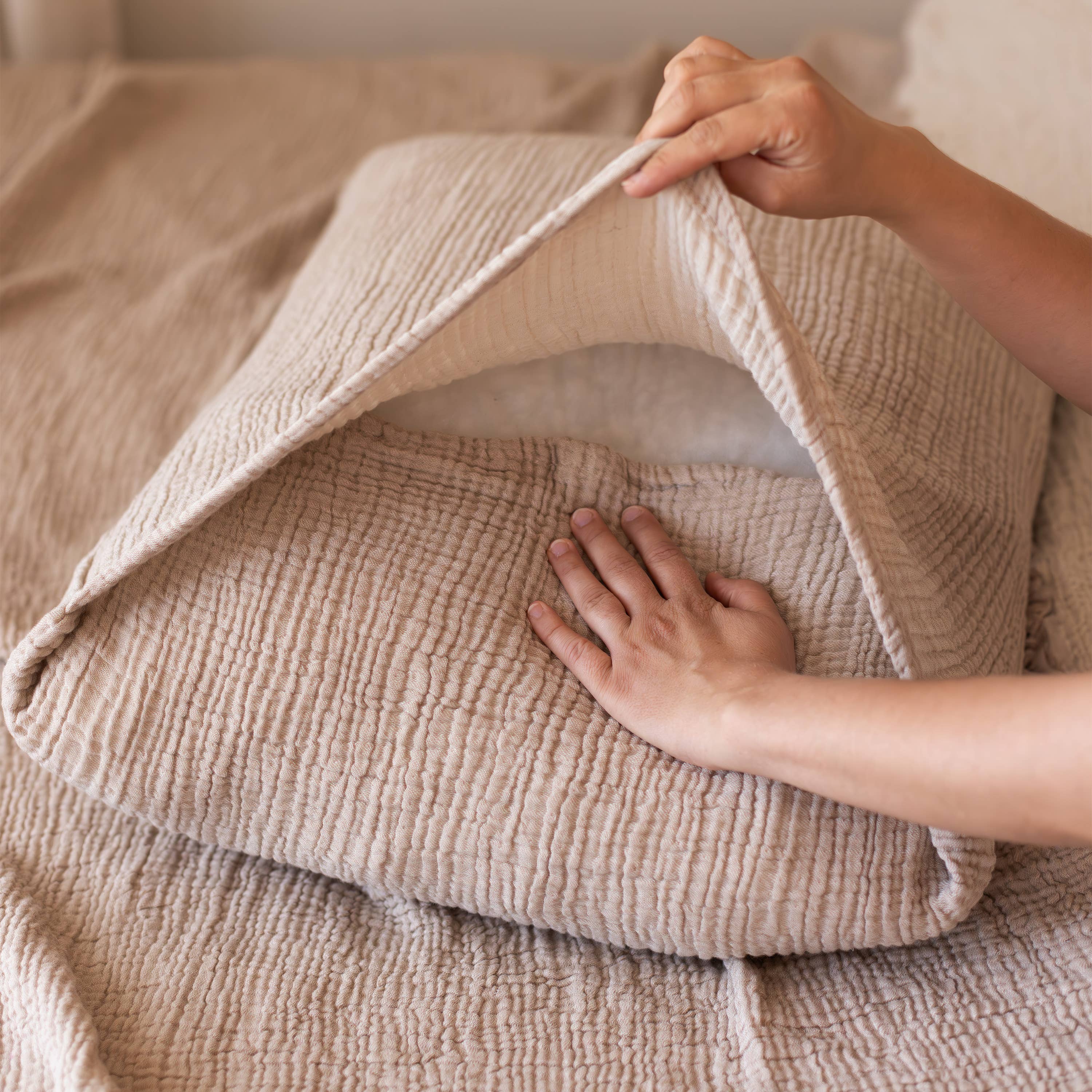 Vivamaison - Vente Plaids - Couvre-lit en mousseline frangé 100 % coton doux, 4 couches premium61