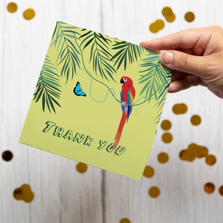 Tack Parrot gratulationskort för wholesale av Lorna Syson