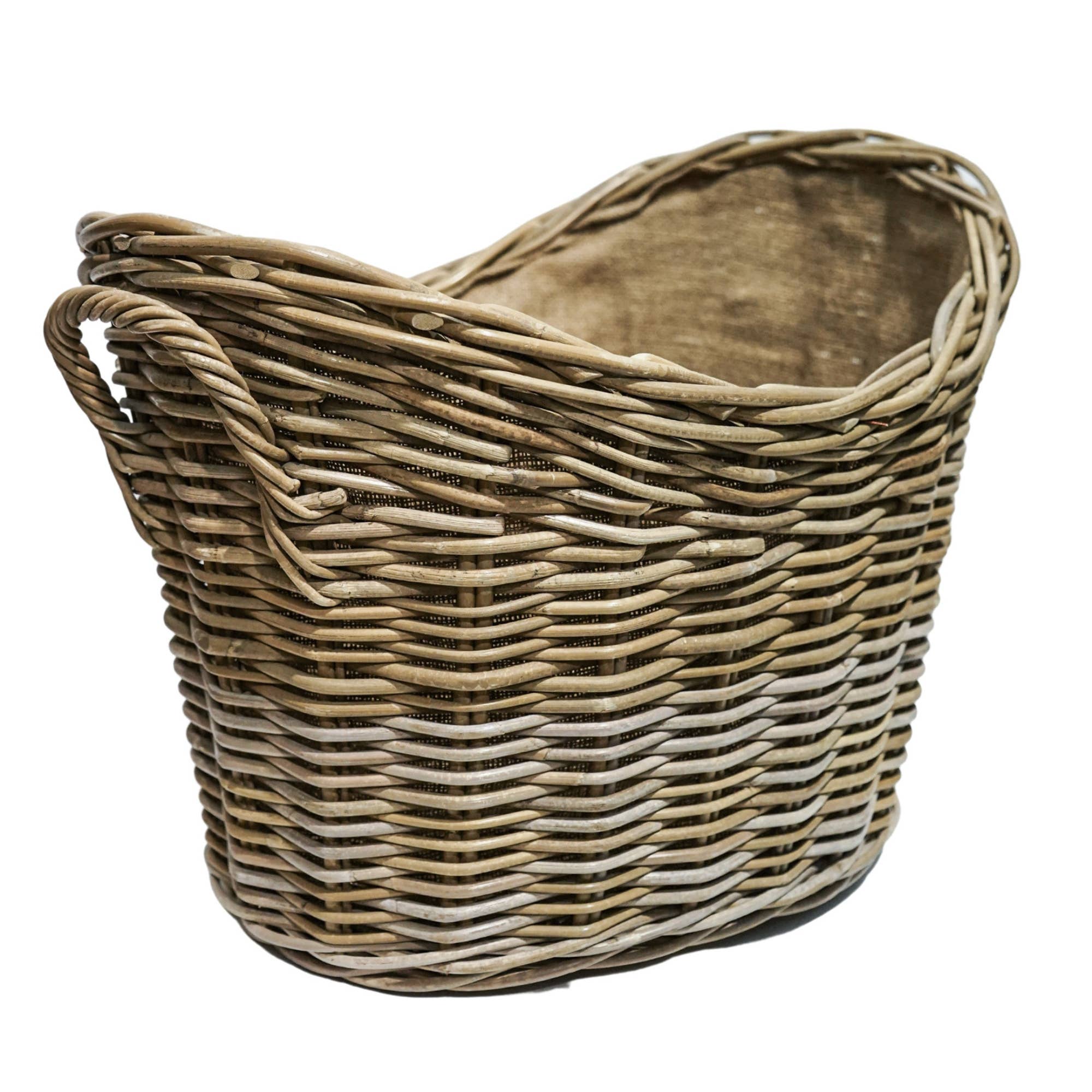 Ivyline International - Wholesale Basket - Wicker Lined Log Basket, Oval2