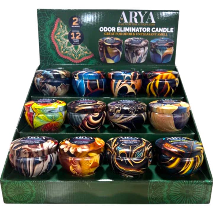Présentoir de bougies éliminant les odeurs Arya pour la vente par Cow Crack Wholesale