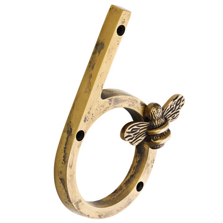 Brass bee - Wholesale Wall hook - Brass bee Premium House Numbers with Bee in Heritage Finish12