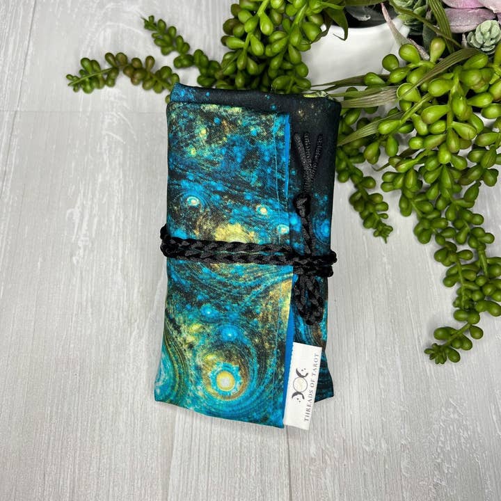 Blue Celestial Tarot Wrap for wholesale by Threads of Tarot