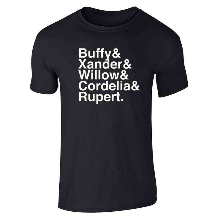 Buffy Xander Willow Cordelia Rupert 90s Unisex T-shirt voor wholesale door Pop Threads