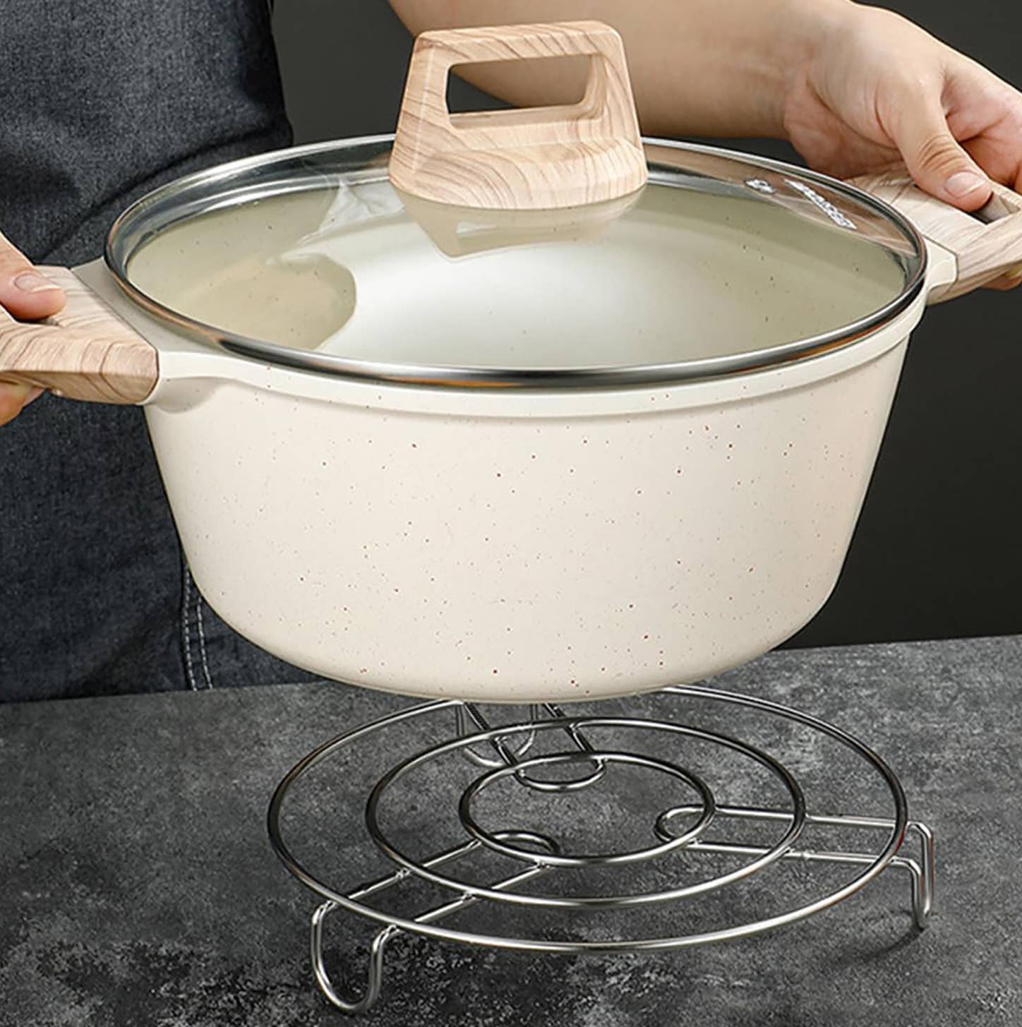 home mart goods - Wholesale Trivet - 8.3" Long Stainless Steel Round Pot Trivet0