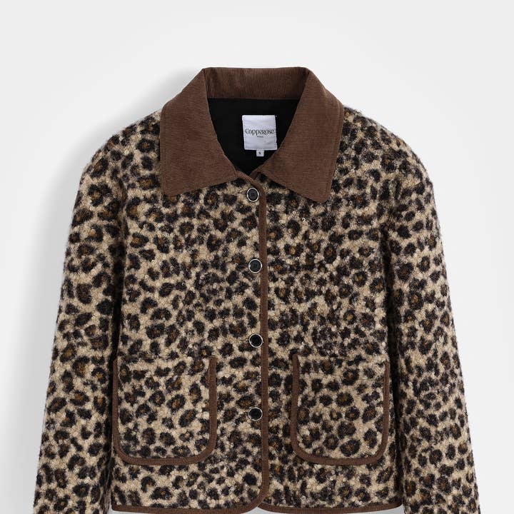 Veste courte à imprimé léopard OX9103 pour la vente par Copperose