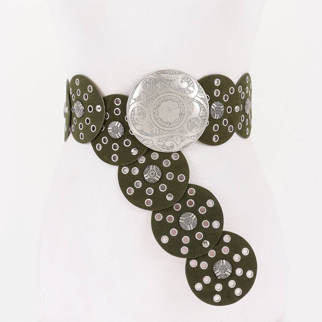 3AM BY H&D ACCESSORIES - Wholesale Belt - Women's - Faux Leather Disc Belt9