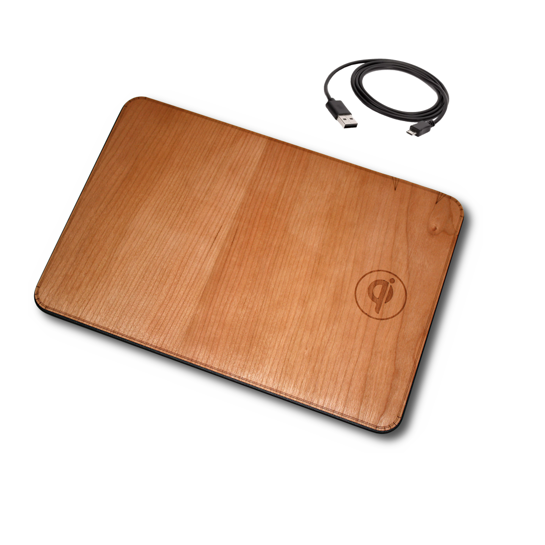WUDN Handcrafted - Vendita all'ingrosso Tappetino per mouse - Grande tappetino per mouse in vero legno con ricarica rapida wireless da 15 watt2