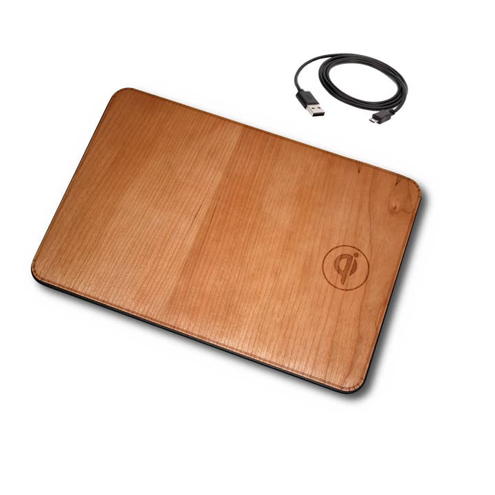 WUDN Handcrafted - Vendita all'ingrosso Tappetino per mouse - Grande tappetino per mouse in vero legno con ricarica rapida wireless da 15 watt2