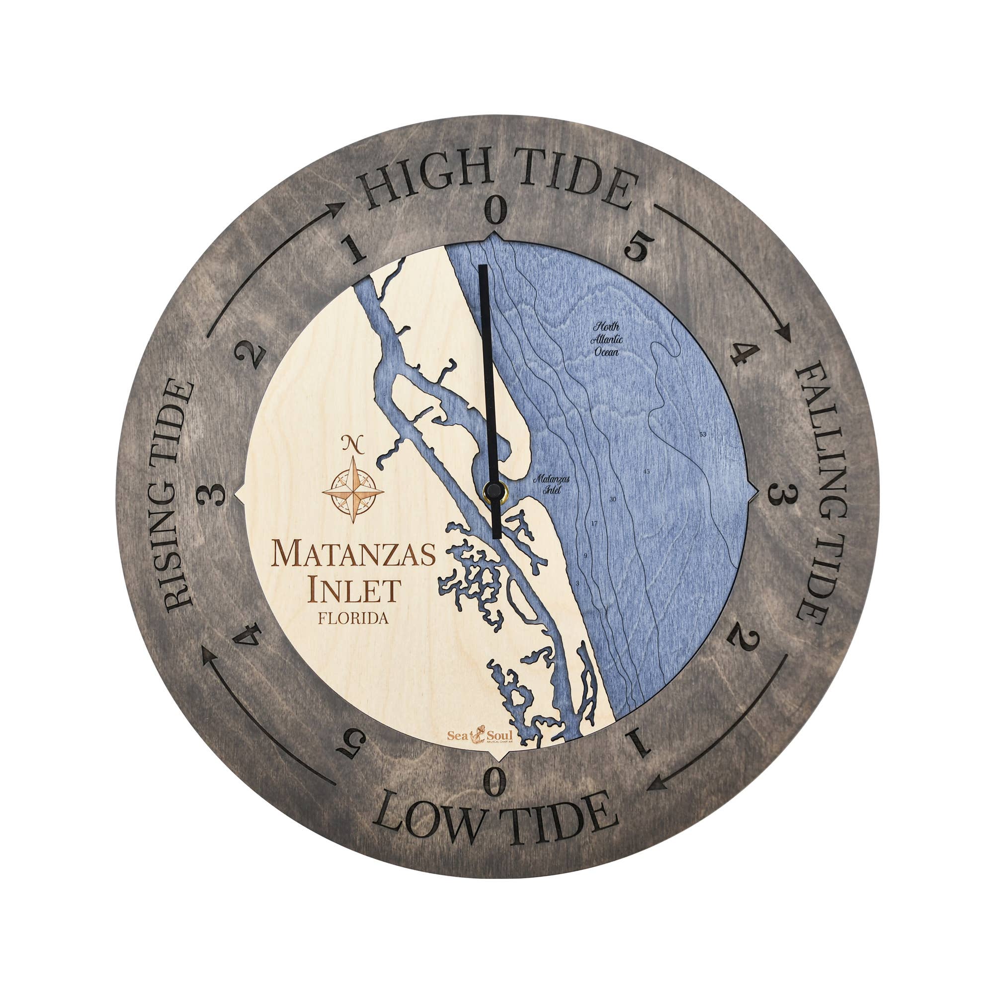 Sea & Soul Nautical Chart Art - Wholesale Wall Clock - Florida East Coast Nautical Chart Tide Clock-Many Locations113