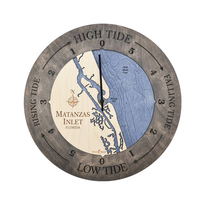 Sea & Soul Nautical Chart Art - Wholesale Wall Clock - Florida East Coast Nautical Chart Tide Clock-Many Locations113