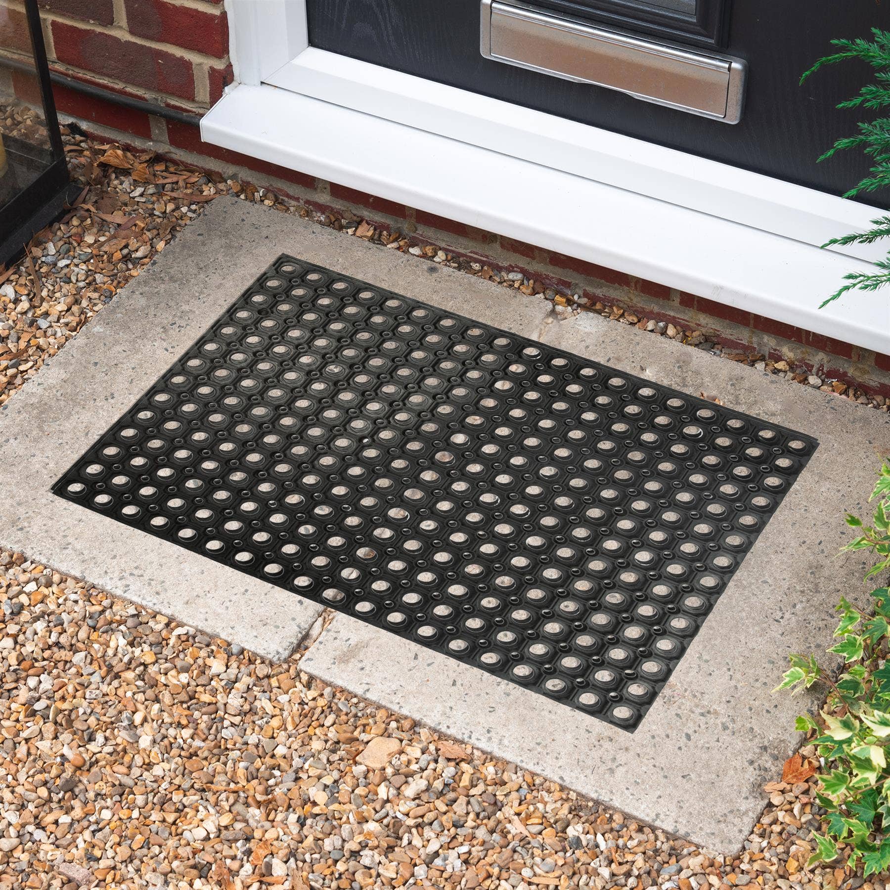 Rinkit Ltd – wholesale Door mat – Nicola Spring Heavy Duty Rubber Door Mat - 80 x 60cm - Black5